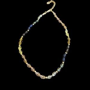 Multi Colored Women's Beaded Choker 13-15" Adjustable Necklace